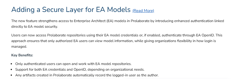 Capa segura para modelos de Enterprise Architect